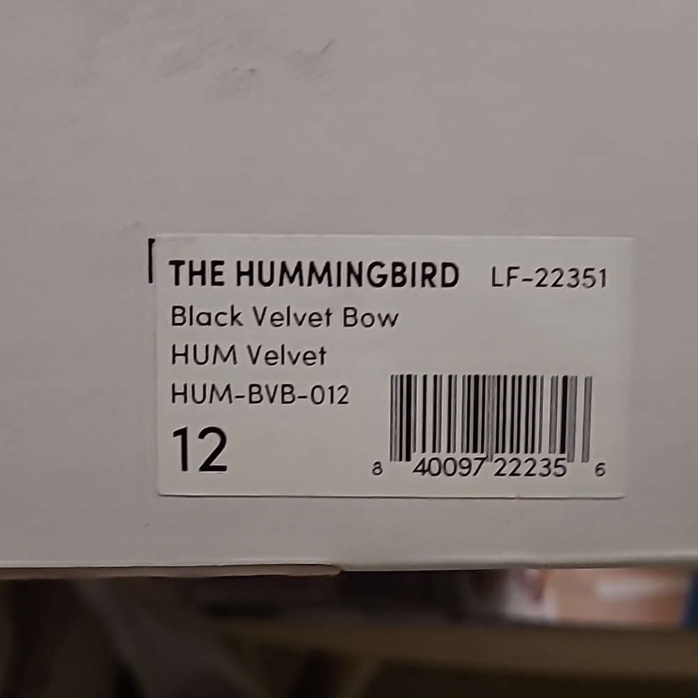 New! Birdies The Hummingbird Black Velvet Jeweled Bow Ballet Flat